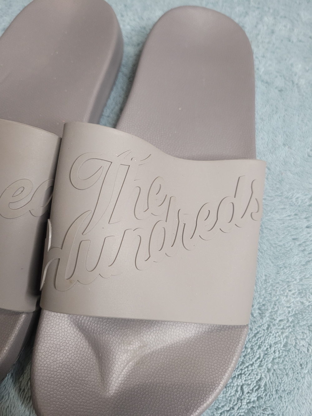 The Hundreds Embossed Slide Sandals — Grey